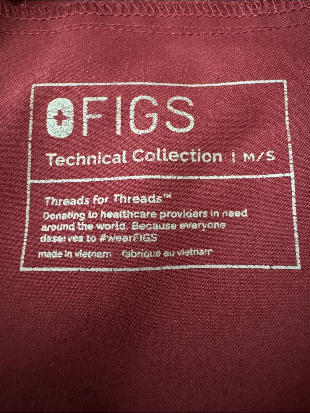 FIGS Men's Technical Collection Jogger Scrub Pants Burgundy Medium Short M/S